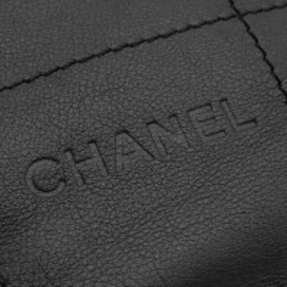 Chanel Chocobar Leather Handbag Black Boston Bag - Picture 8 of 13
